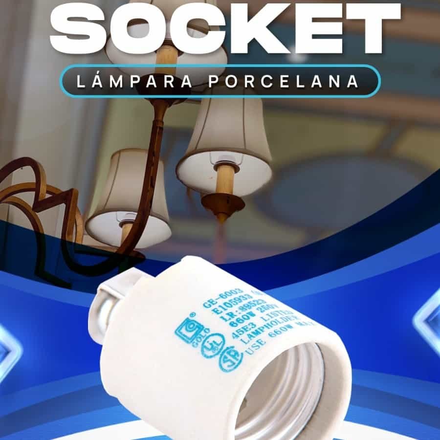 Socket de porcelana para lámpara Imporcoelec