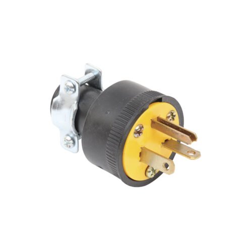 ENCHUFE REDONDO TUERTO 20A/250V NEGRO/AMARILLO