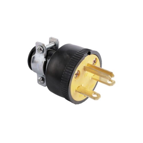 ENCHUFE CHINO 3P 15A/250V NEGRO/AMARILLO