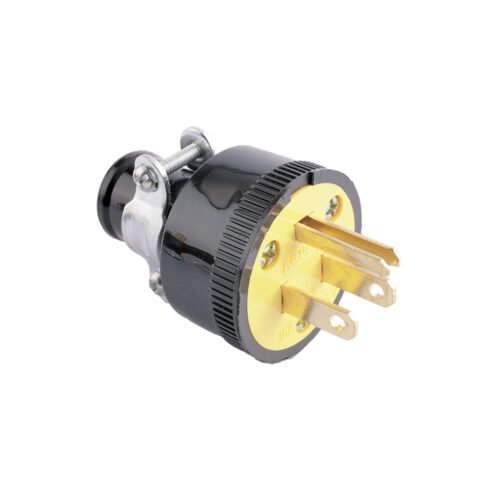 ENCHUFE 3P 15A/125V NEGRO/AMARILLO