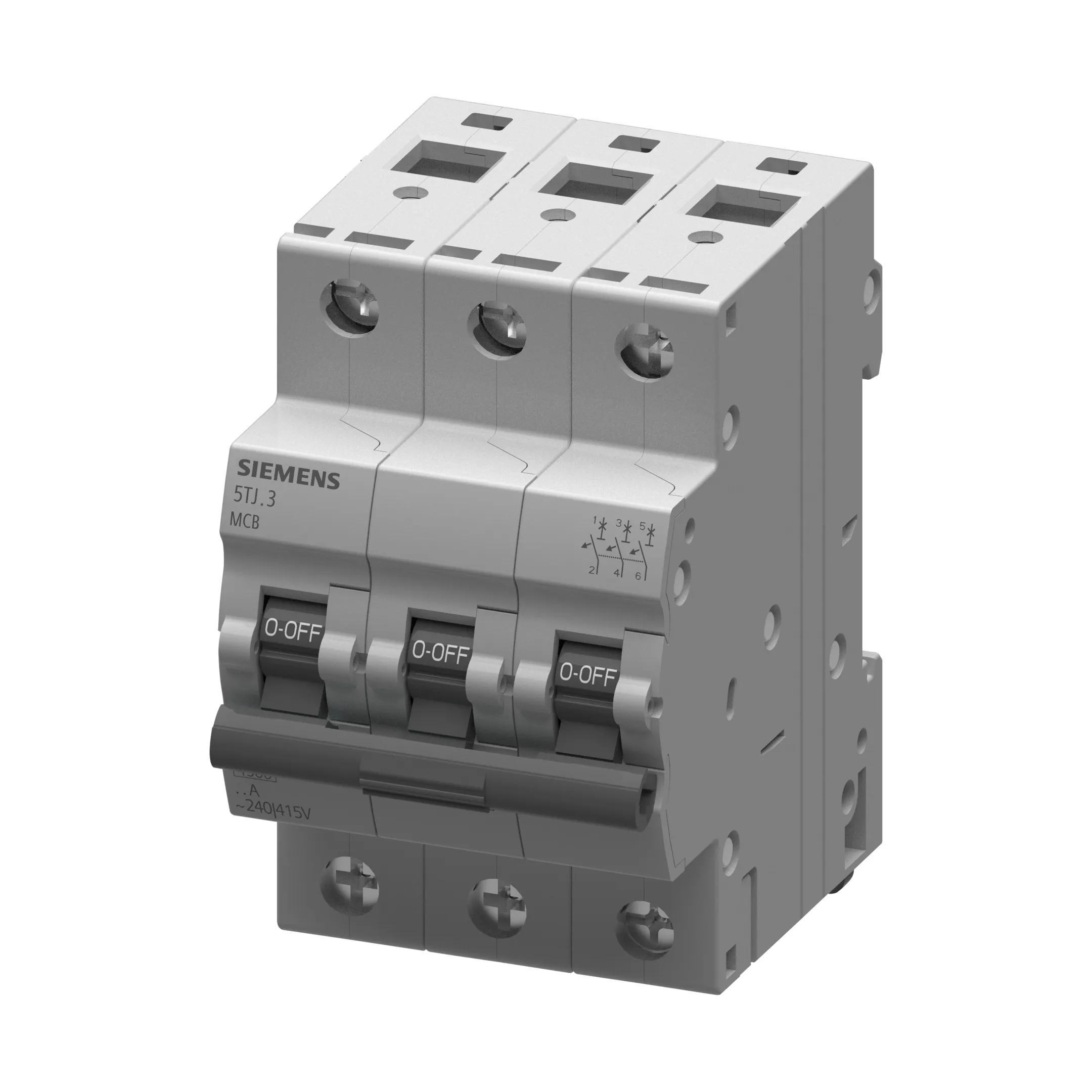 BREAKER TERMOMAGNETICO RIEL DIN SINOVA SIEMENS 3 Polos