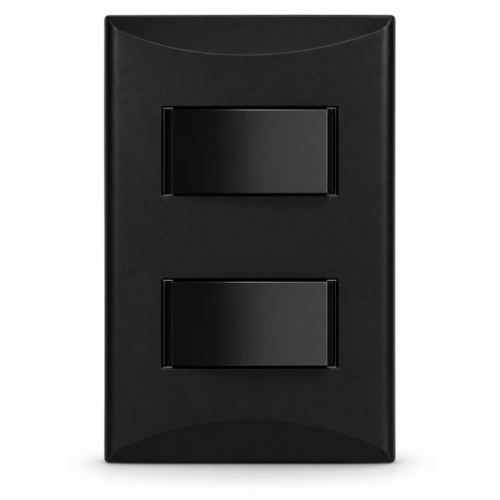 INTERRUPTOR DOBLE 15A/125V EAGLE NEGRO (1004-BK)