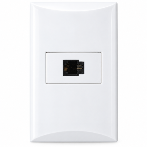 PLACA DE TELEFONO RJ11 CAT3 EAGLE BLANCO (1008)