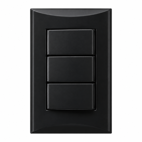 INTERRUPTOR TRIPLE 15A/125V EAGLE NEGRO (1005-BK)
