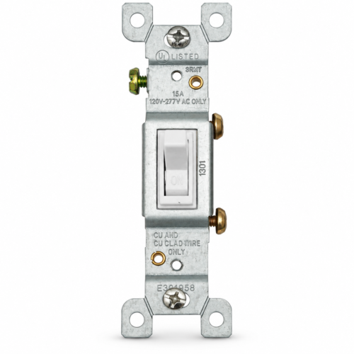 8db11d55-bc50-4ea0-88cb-67e487e2a18a INTERRUPTOR DE PALANCA 15A/120-277V BLANCO (1301-W)