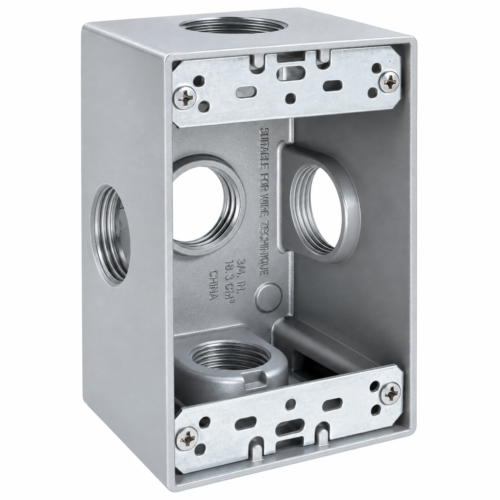 CAJETIN INTEMPERIE RECTANGULAR 3/4" DE 3 SALIDAS